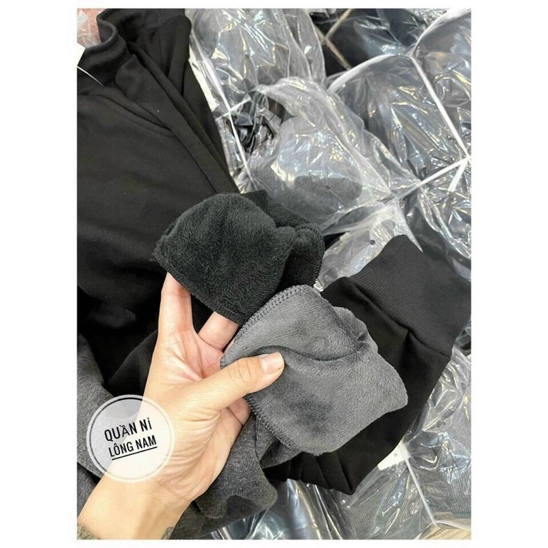 Quần jogger nỉ nam lót lông cừu siêu dày ấm dành cho mùa thu đông