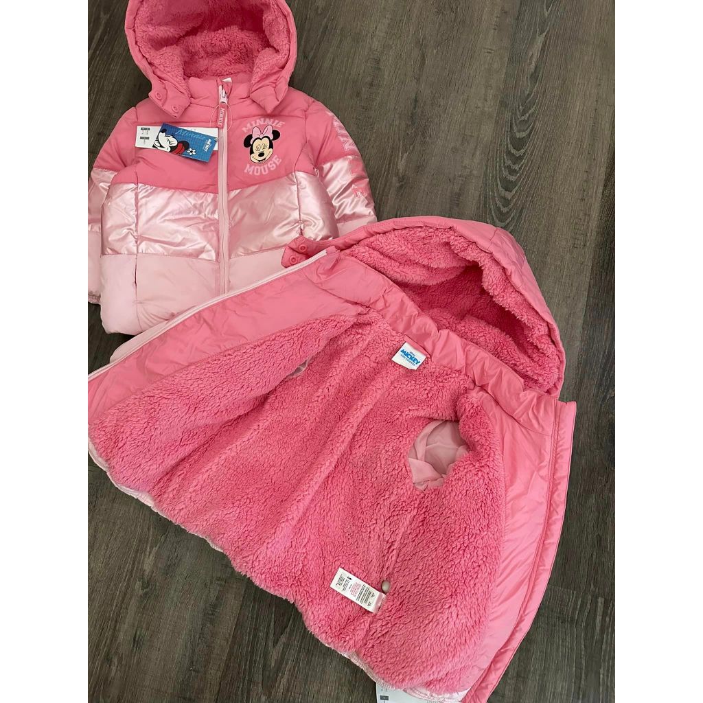 Áo phao hồng minnie xuất Âu bé gái