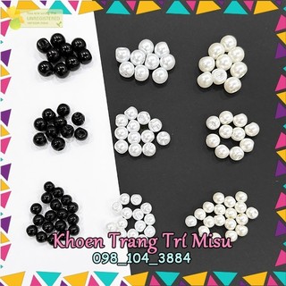 Cúc ngọc trai nhựa bẹt 8mm 10mm 12mm kho phụ liệu may