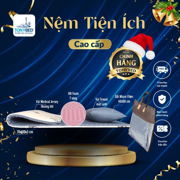 Nệm tiện ích Tonybed - Siêu tiết kiệm tối ưu không gian - Sản xuất chính hãng - Nguyên liệu nhập cao cấp
