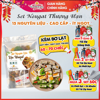 Set nguyên liệu kẹo Nougat ⚡THƯỢNG HẠN⚡Mix 3 vị, kẹo hạnh phúc ít ngọt, siêu hạt, hương vị mới lạ, độc đáo