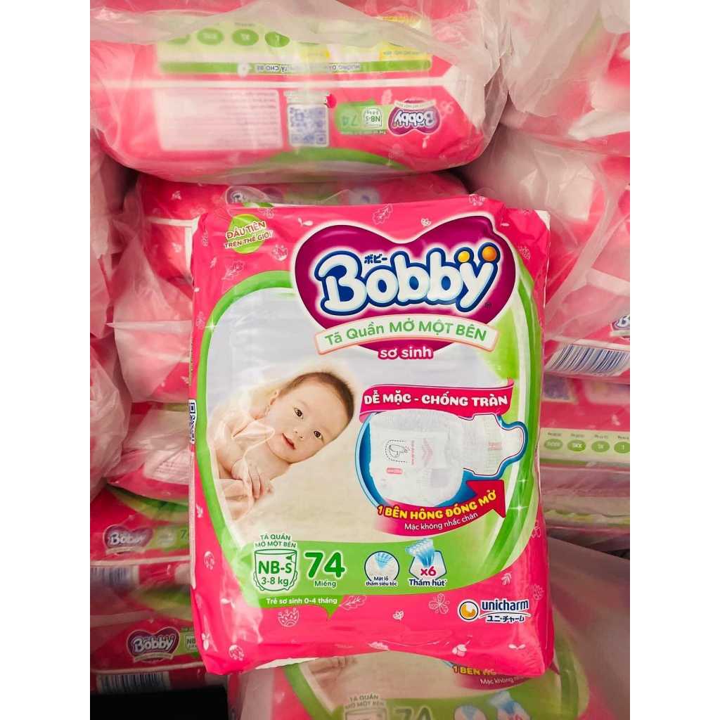 Bỉm BOBBY Dán XS42/XS70/S56/S80/M46/M76/L62/L68, Quần S46/M74/L38/L54/L68/XL48/XL62/XXL30/XXL44/XXL56/XXXL24