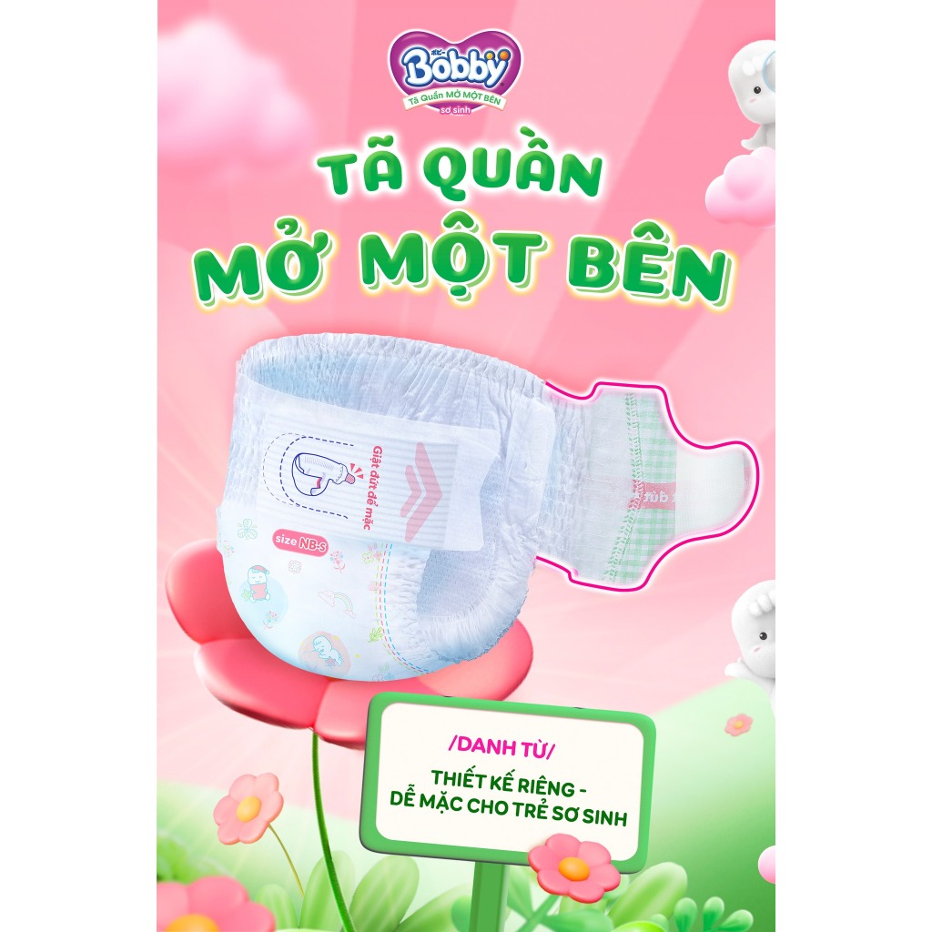 Bỉm BOBBY Dán XS42/XS70/S56/S80/M46/M76/L62/L68, Quần S46/M74/L38/L54/L68/XL48/XL62/XXL30/XXL44/XXL56/XXXL24