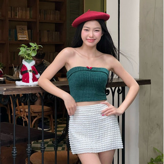Mì - áo ống đính nơ nhỏ - chris tube