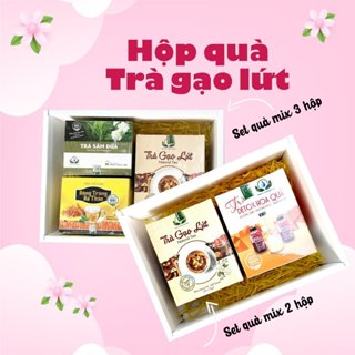 Hộp quà trà gạo lứt túi lọc 4 món của Siêu Thị Thiên Nhiên, set biếu tặng sang trọng ý nghĩa