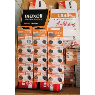 Vỉ 10 viên lr44 / ag13 / a76 maxell alkaline 1.5v - chính hãng