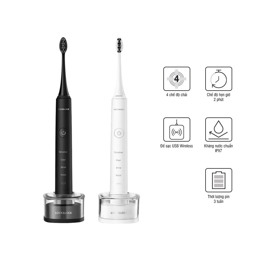 Bàn Chải Đánh Răng Điện Lock&Lock ENR346 Sạc Không Dây