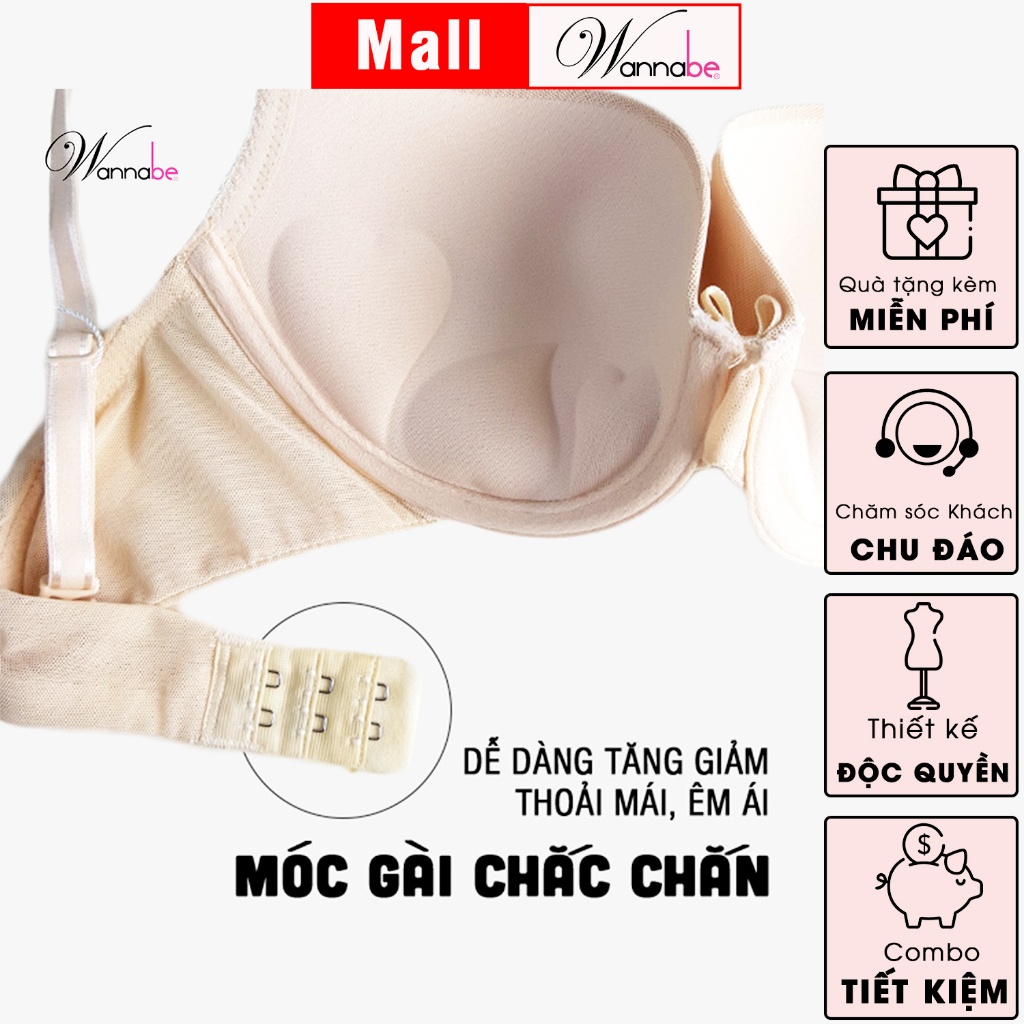 Áo ngực mút mỏng Wannabe anl02 áo chíp mút massage thoáng mát, thấm hút mồ hôi tạo cảm giác tươi mát cả ngày