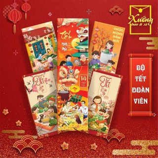 Set 100 bao lì xì truyền thống đẹp têt quỹ mão 2024, mix nhiều mẫu