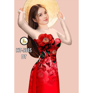 Ao dai thiết ke lua to nhat co gian in 7d sang trong