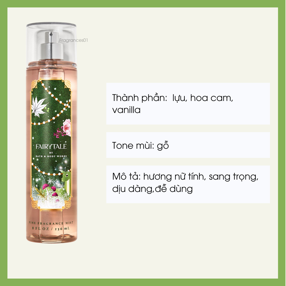 Mist Xịt Toàn BBW Fairytale 236ml Từ Mỹ