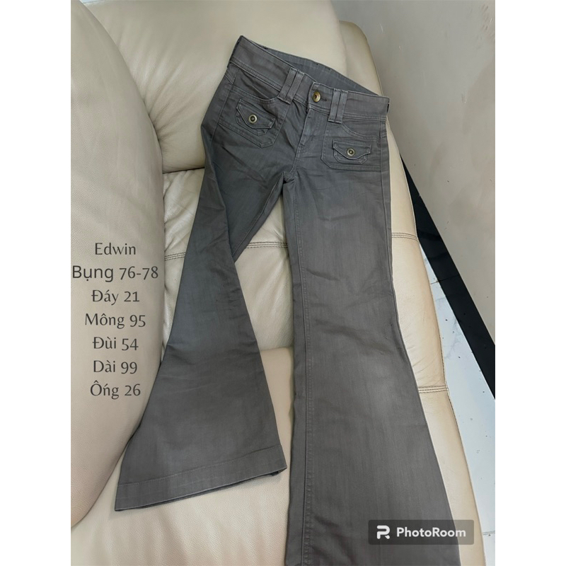 Quần jeans loe cạp trễ y2k edwin 2hand nhật
