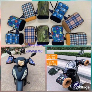 Găng tay đi xe máy lót nỉ / găng tay phao đi xe máy mùa đông cản gió, chống thấm nước