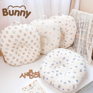 Gối chống trào ngược Bunny vải xô Muslin trần bông cao cấp mềm mại cho bé nằm chống nôn chớ thoải mái dễ chịu