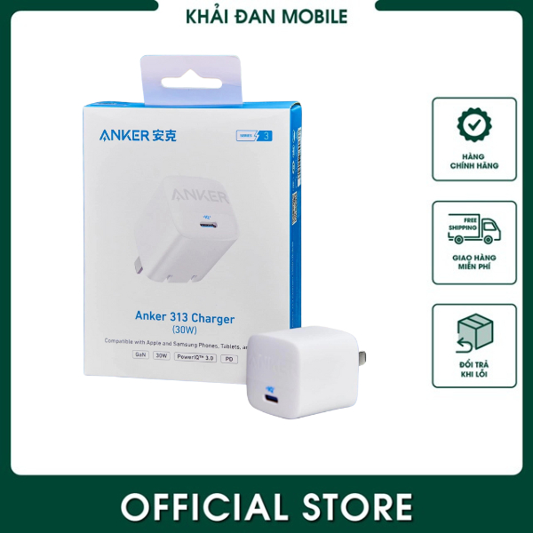 CỐC SẠC ANKER 20W CUBE VÀ 30W 313, BẢO HÀNH 18 THÁNG