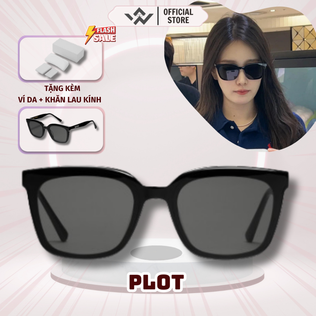 Kính Râm GM PLOT 01 Thời Trang Cao Cấp Phong Cách Hàn Quốc, Kính Mát Nam Nữ Cao Cấp Fullbox