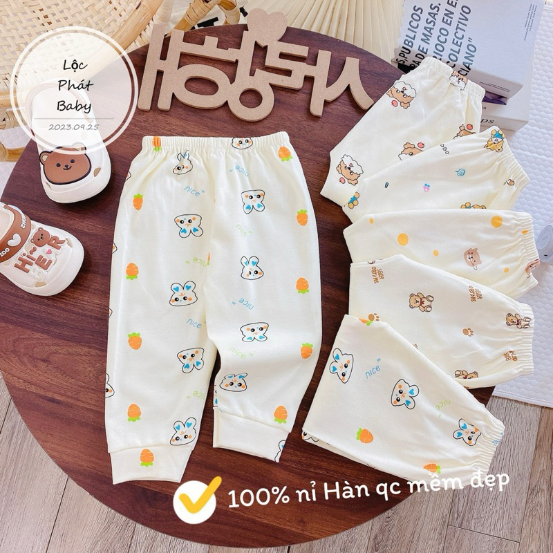 Quần Nỉ Hàn Mềm Mại Dày Dặn Cho Bé Trai Bé Gái Sơ Sinh