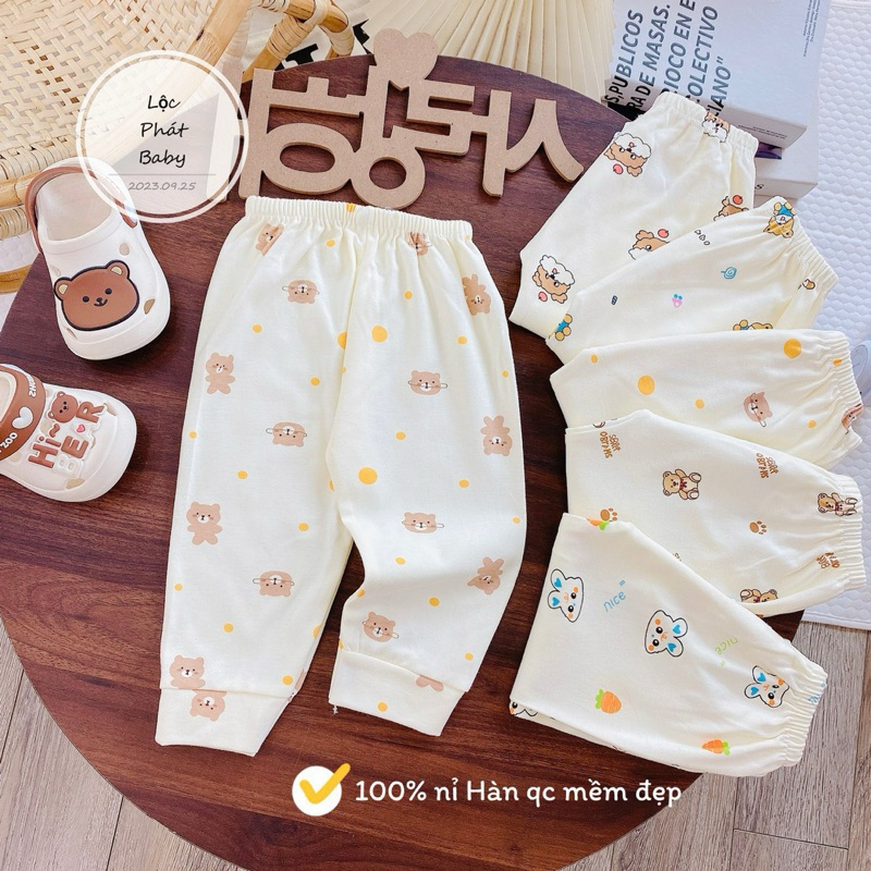 Quần Nỉ Hàn Mềm Mại Dày Dặn Cho Bé Trai Bé Gái Sơ Sinh