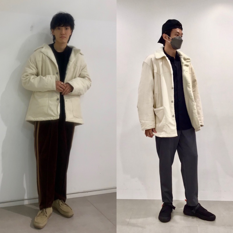 Áo khoác nhung tăm nam lót lông oversized thời trang, năng động, khỏe khoắn của GU - Nhật