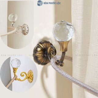 Móc vén rèm pha lê cao cấp - núm vén rèm hợp kim nhôm mạ kẽm đính pha lê sang trọng và tinh tế
