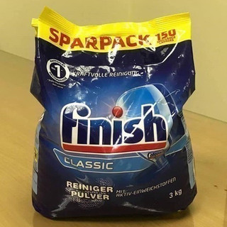 Bột rửa bát finish 3,0 kg chuyên dụng dùng cho máy rửa chén bát