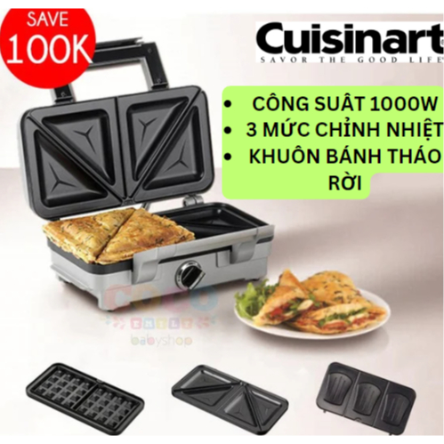 [NHẬP ĐỨC] MÁY KẸP BÁNH MỲ SILVERCREST VÀ CUISINART GR-10E 1000W