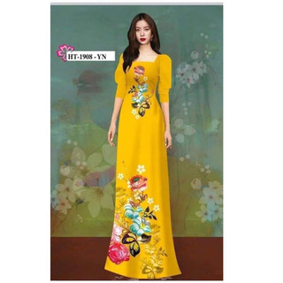 Ao dai thiết ke lua to nhat in 7d co gian sang trong