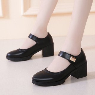 Giày da quai ngang gót vuông đi nhẹ và êm