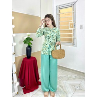 Nguyên Set Bà Ba Lụa Mango Mát Mịn Tay Dài L01