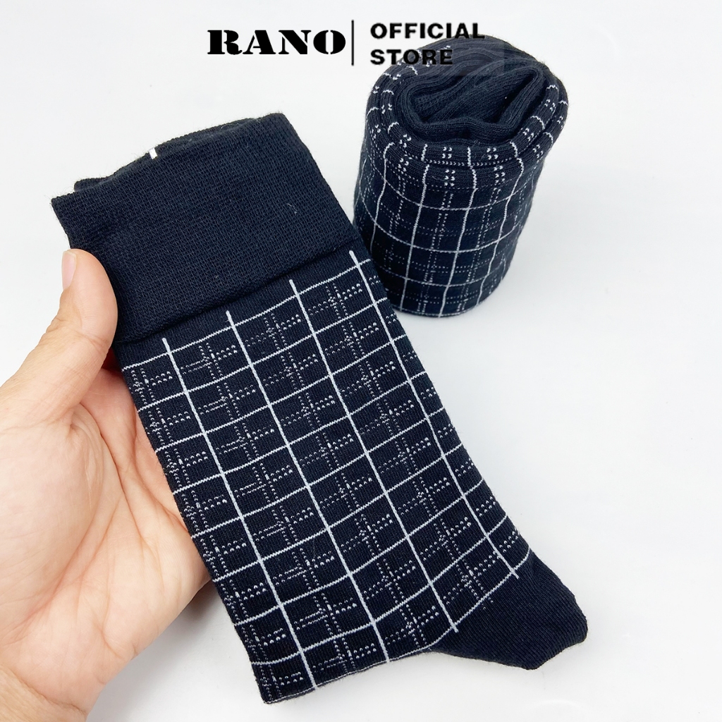 Tất nam công sở đi giày tây RANO màu đen dài 20cm chất liệu cotton mềm mịn thoáng mát TAY20DENCARO