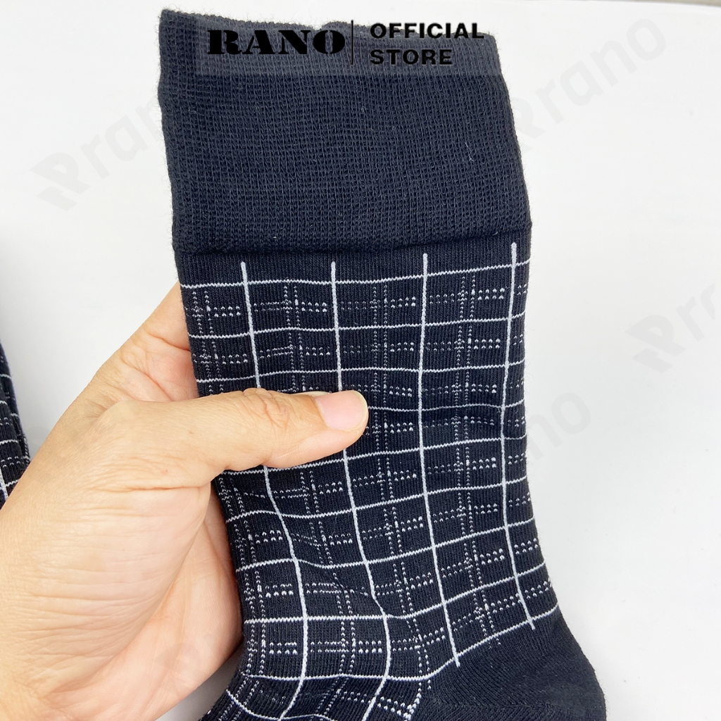 Tất nam công sở đi giày tây RANO màu đen dài 20cm chất liệu cotton mềm mịn thoáng mát TAY20DENCARO