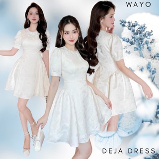 [Deja Dress] Đầm WAYO thiết kế gấm in nổi cổ viền châu cao cấp dự tiệc sang trọng chụp ảnh Noel Tết siêu xinh