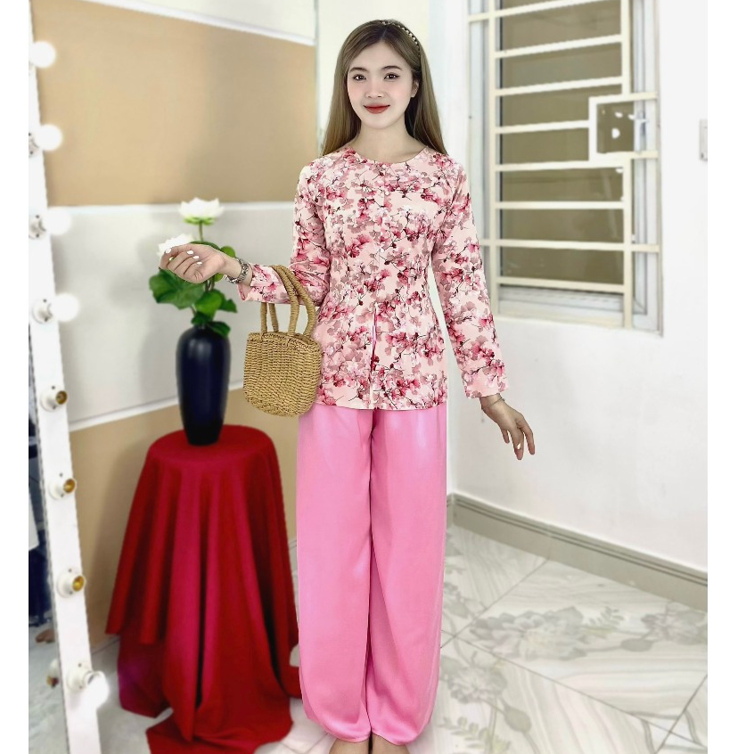 Nguyên Set Bà Ba Lụa Mango Mát Mịn Tay Dài L01