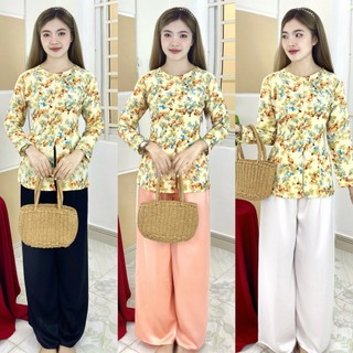 Nguyên Set Bà Ba Lụa Mango Mát Mịn Tay Dài L01