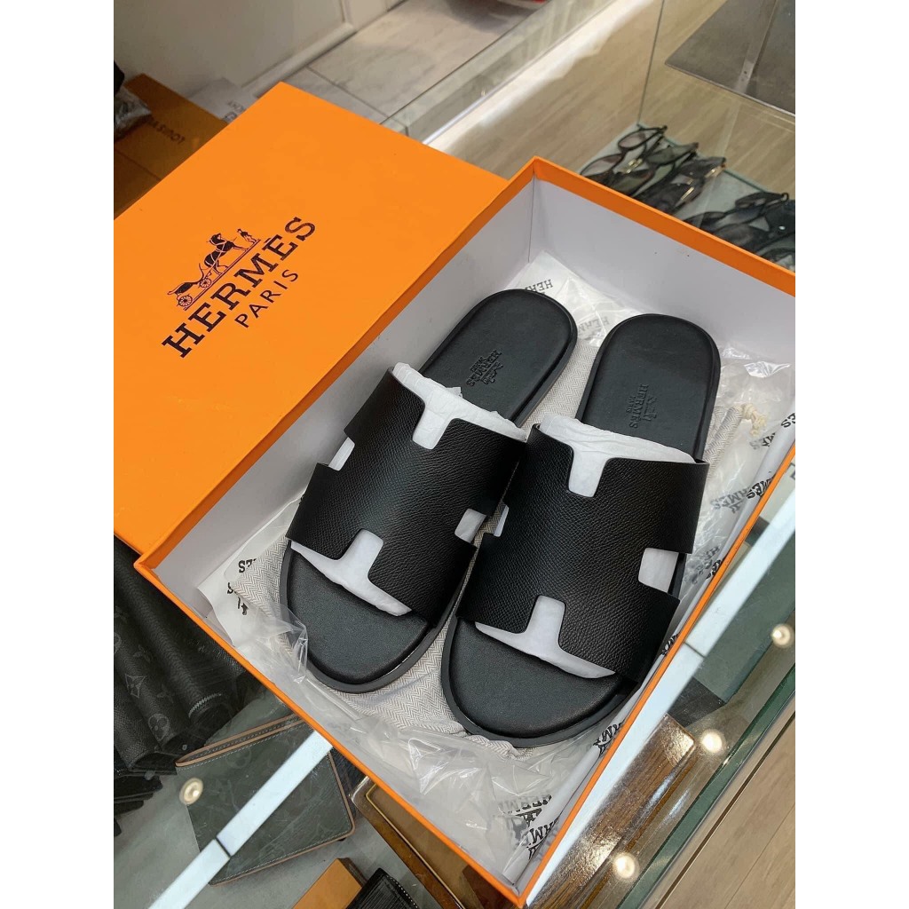 Dép nam da chữ H cao cấp da bò đẹp quai ngang quai chéo không quai hậu thời trang trẻ và trung niên CHAGO Hm