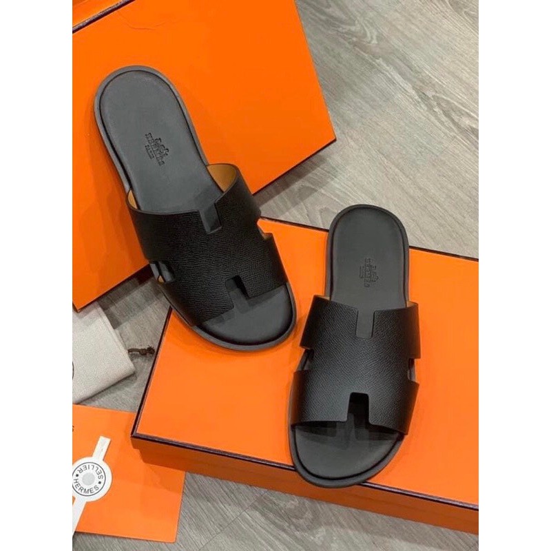 Dép nam da chữ H cao cấp da bò đẹp quai ngang quai chéo không quai hậu thời trang trẻ và trung niên CHAGO Hm