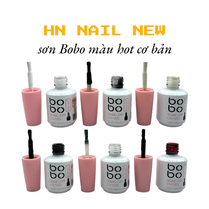 sơn gel thạch BoBo màu đỏ rượu vang , màu hot cơ bản chai 15ml làm móng HN NAIL NEW