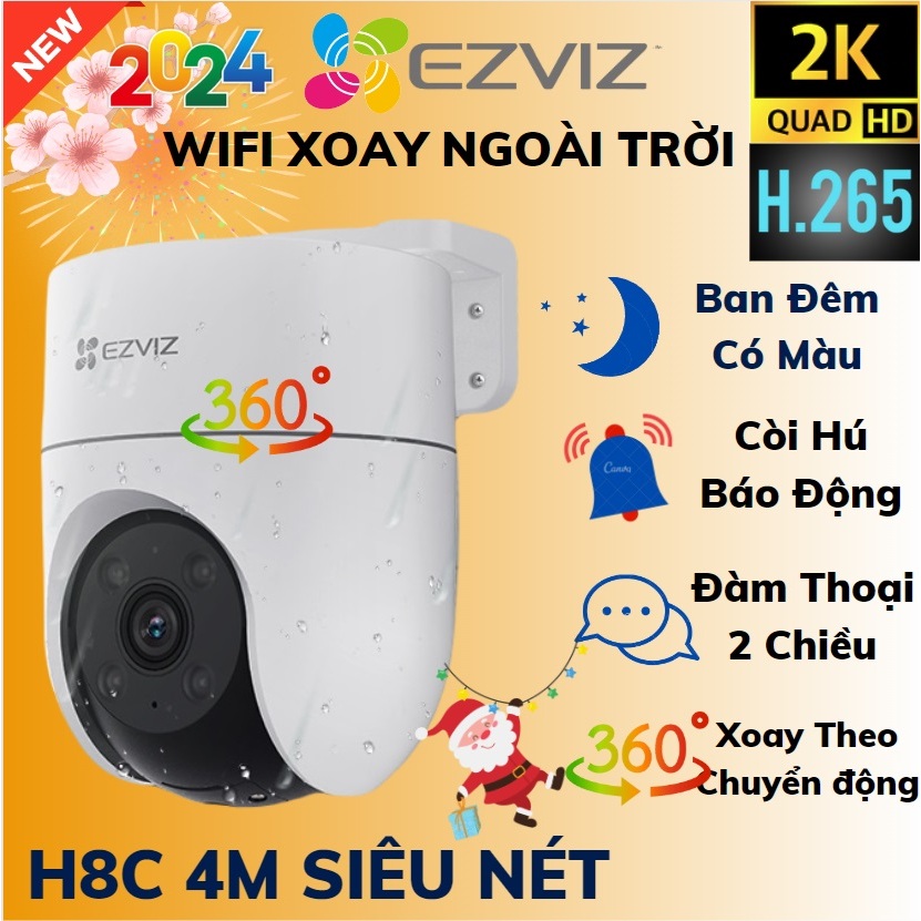 Camera WIFI Ngoài Trời 2 Mắt Xoay 360 EZVIZ H9C C8C H8C 3MP 4MP 6MP 10MP 2K 1080P Màu Ban Đêm | BigBuy360 - bigbuy360.vn