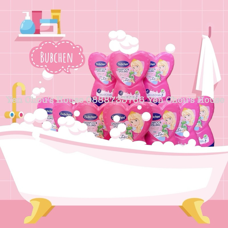 Sữa tắm gội Bubchen trái tim cho bé gái