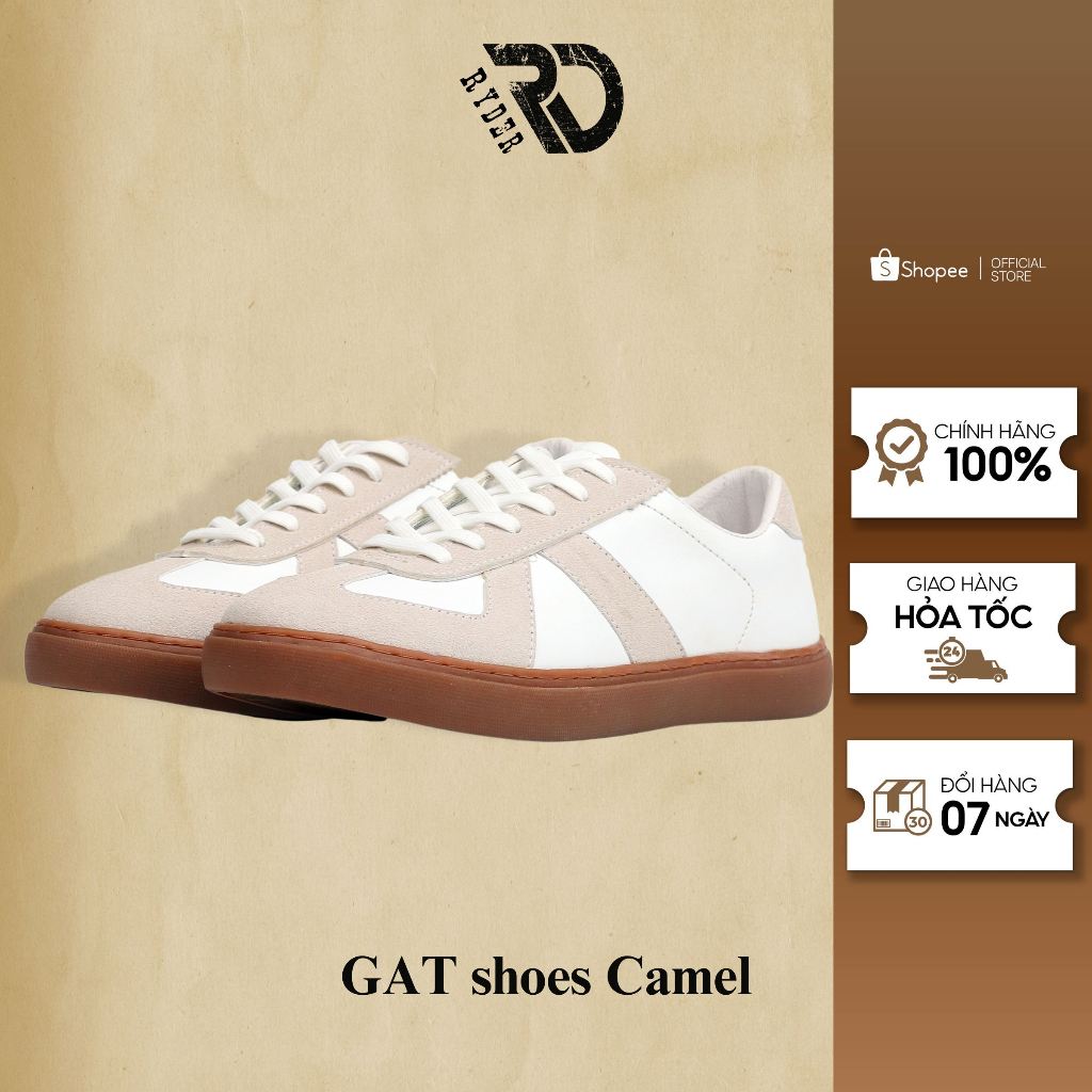 Giày Sneaker Nam Ryder GAT Shoes Camel Da Bò Phong Cách Retro