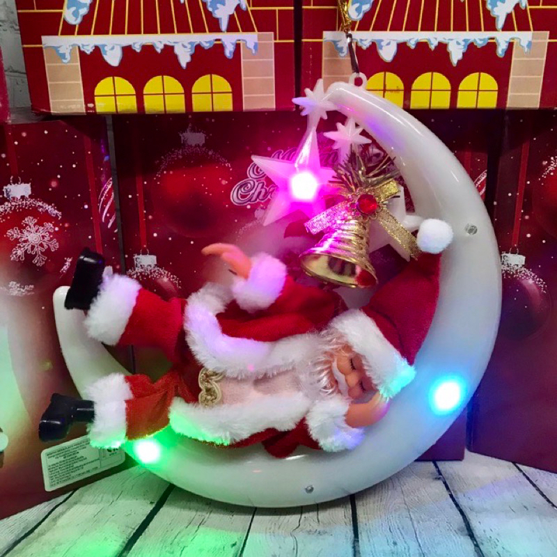 TẶNG PIN Đồ chơi ông già NOEL leo đu dây quà tặng giáng sinh hoặc phụ kiện trang trí Noel ngày lễ giáng sinh