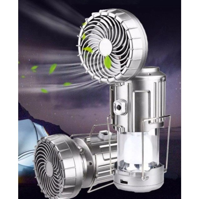 Đèn Quạt Đa Năng 3IN1 Tích Điện Năng Lượng Mặt Trời - Sạc Điện 220V Vừa Quạt Vừa Đèn