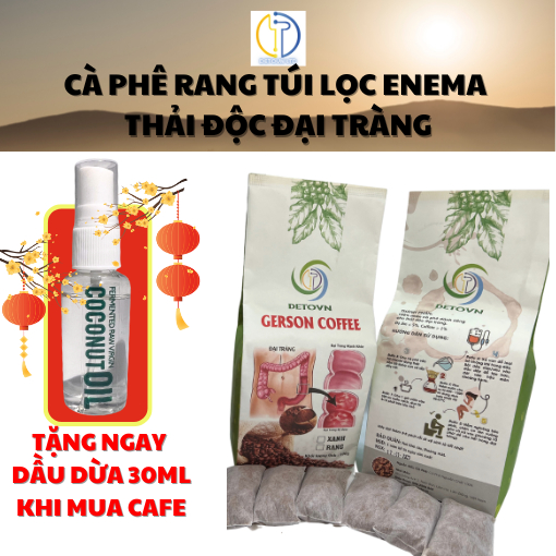 Cà phê thải độc Đại tràng Enema Cafe Gerson Bộ thụt tháo Đại tràng 500gr (40 túi lọc tiện lợi)