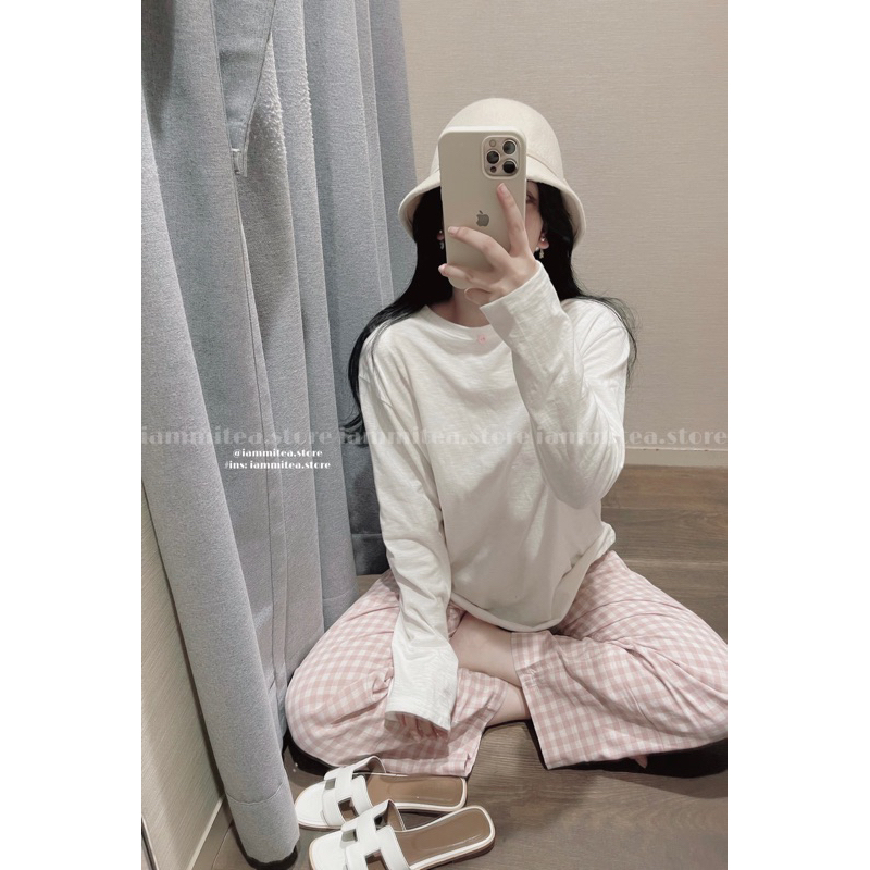 Candy top- áo thun tay dài đính hoa nhà Iammitea
