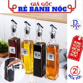 Bình thủy tinh đựng dầu ăn 500ml nắp bật chất liệu thủy tinh san trọng - Bình rót dầu - Chai đựng dầu ăn, nước mắm,