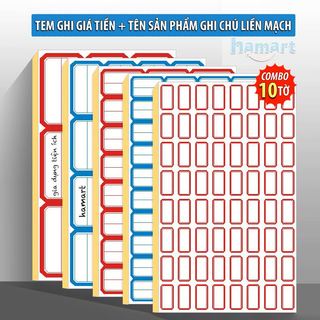  COMBO 10 Tờ Tem Ghi Tên Sản Phẩm Giá Tiền Nhãn Note Ghi Chú Thực Phẩm Giấy Đánh Dấu Vật Dụng 
