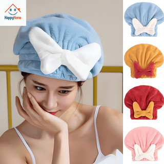 Mũ chùm đầu làm khô tóc hình nơ dễ thương, nón ủ tóc nhanh khô chất liệu mềm mại thấm hút tốt