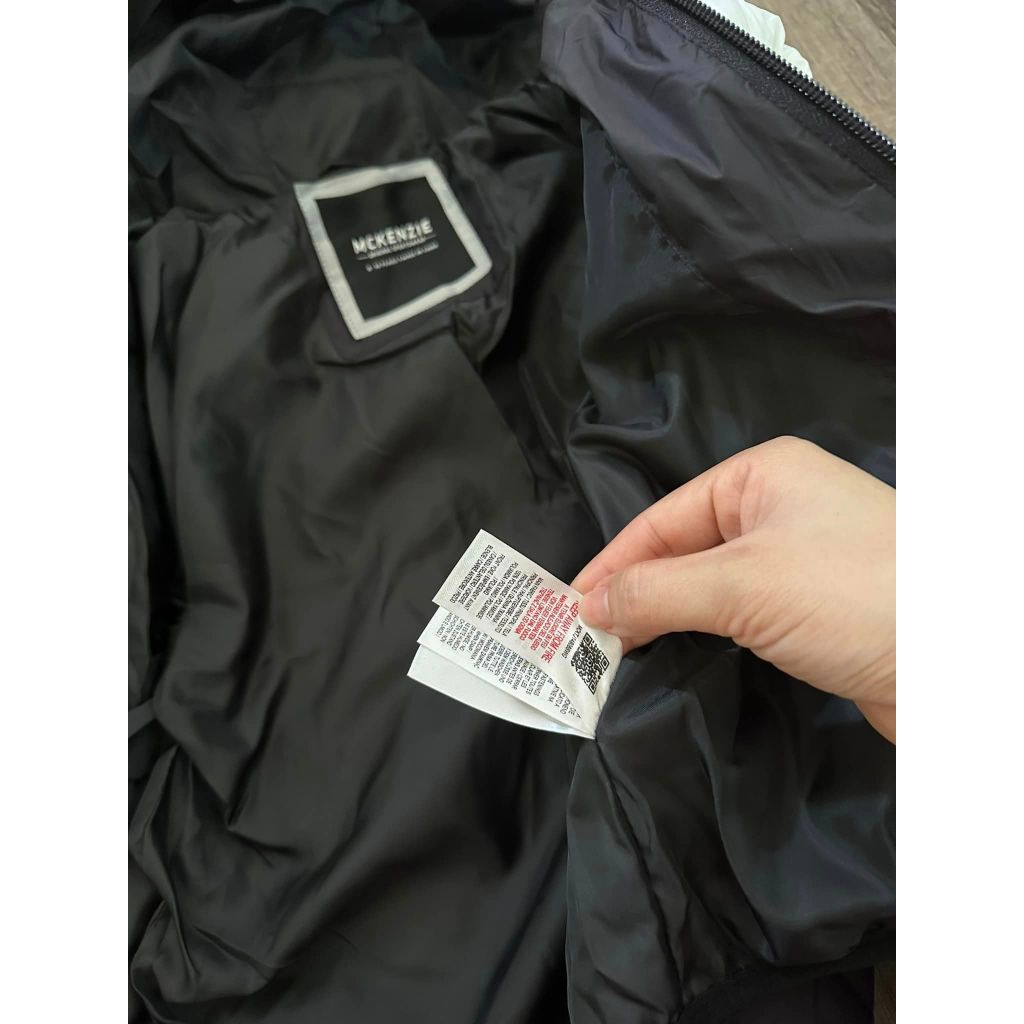 Áo phao classic siêu nhẹ phối màu đen ghi bé trai