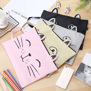 Túi xách tay bằng vải canvas in họa tiết xinh xắn dành cho nữ