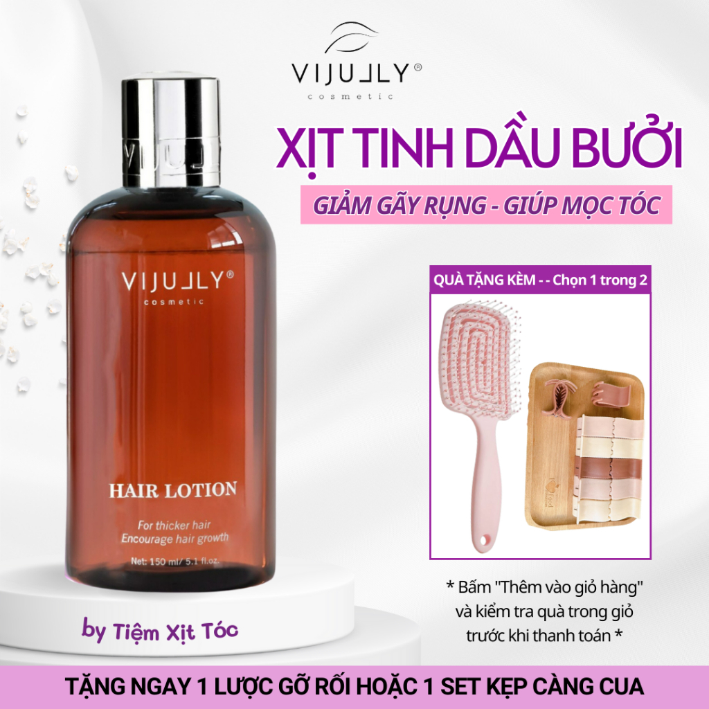 Xịt Mọc Tóc Tinh Dầu Bưởi VI JULLY Chính Hãng - Dầu Dưỡng Tóc Chắc Khoẻ, Nhanh Dài Tóc, Giảm Gãy Rụng (150ml)